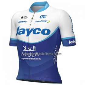 Maglia 2023 Jayco Alula Manica Corta Blu Bianco